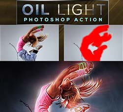 PS动作－炫光油画：Oil Light Photoshop Action